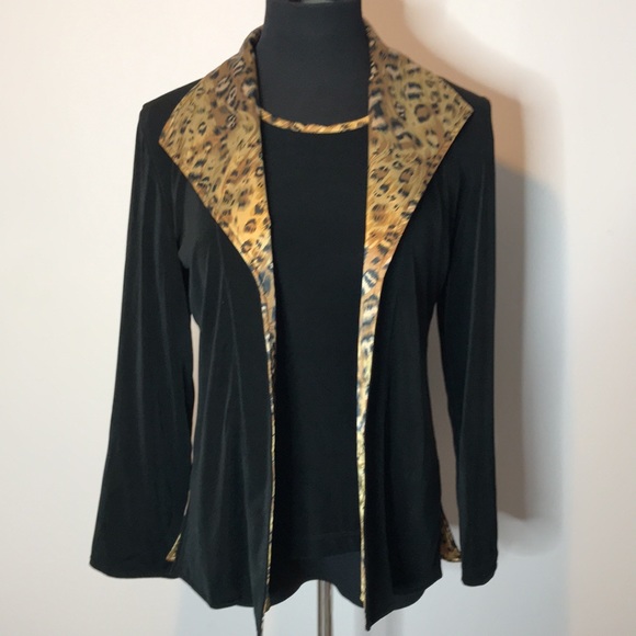 Chico's Tops - Chico’s 2 piece shiny top & jacket w/animal print.